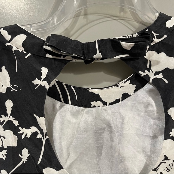 Kate Spade Size 6 Florence Broadhurst Dorothy Silk Dress 3/4 Sleeve Open Back - Picture 3 of 5